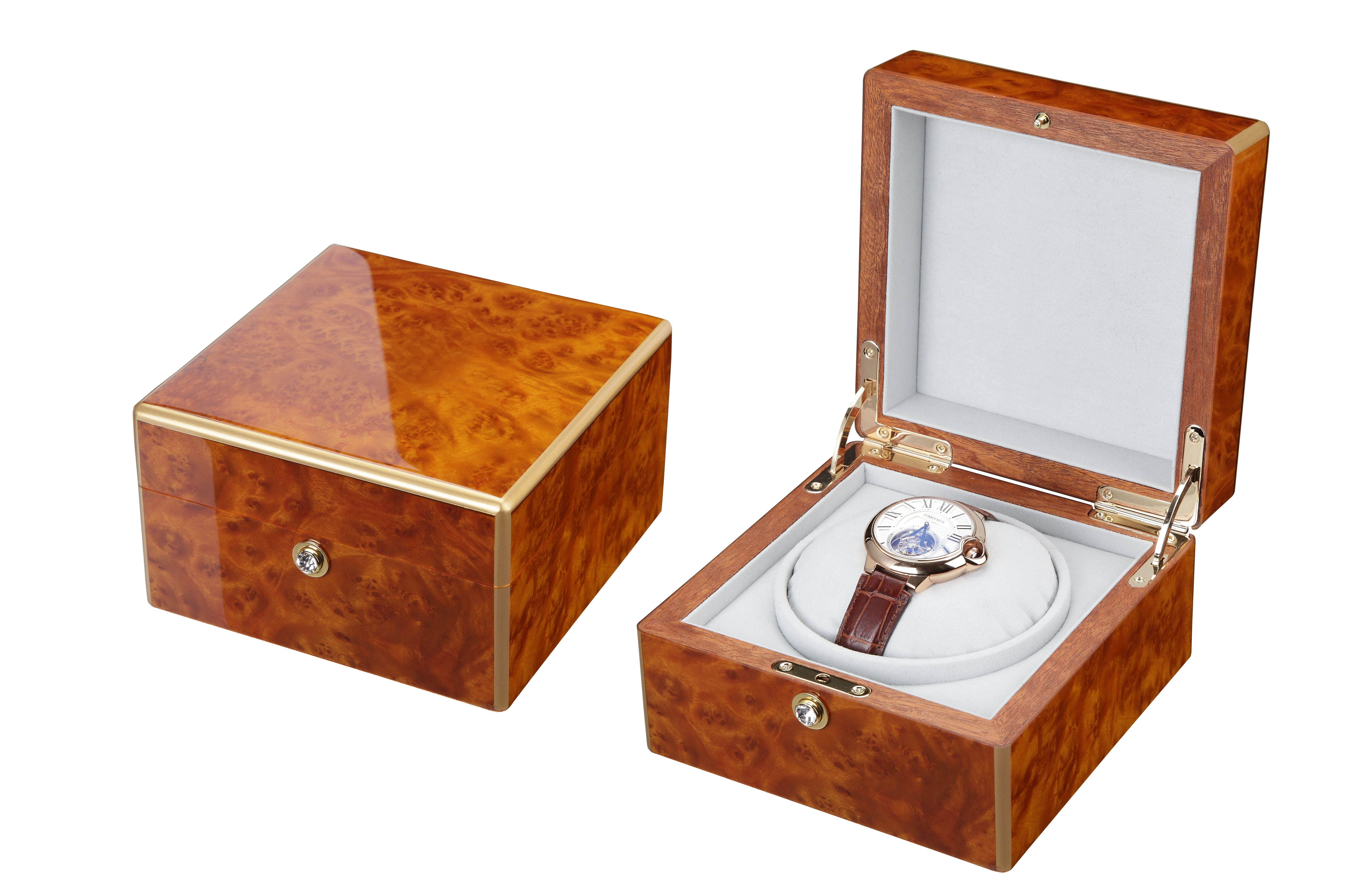 صندوق ساعة خشبي مخصص بشعار الماركة