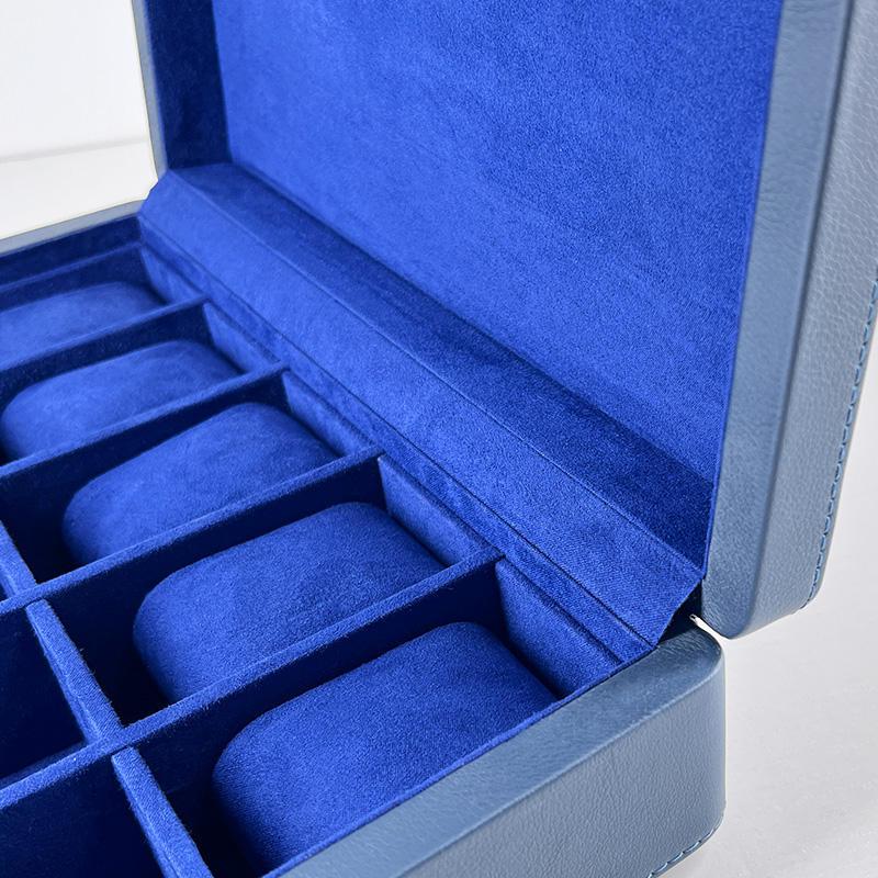 blue leather watch box