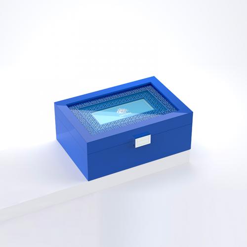 Gold lock wooden perfume box
